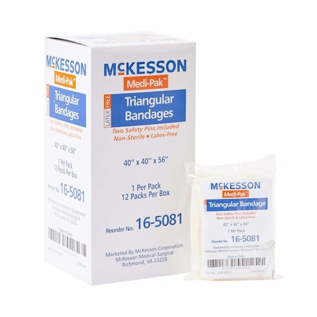 Mckesson Triangular Bandage, 40 x 40 x 56 Inch, 12PK 16-5081